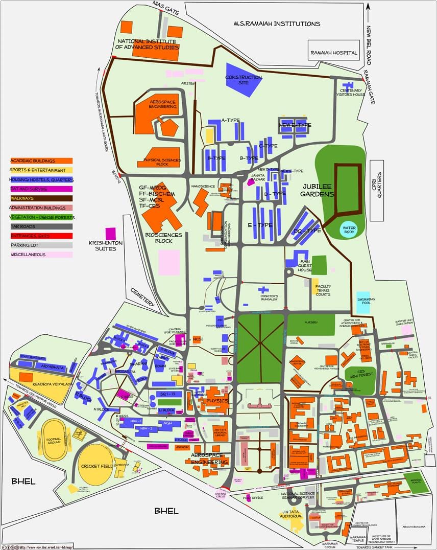 خريطة IISC بنغالور